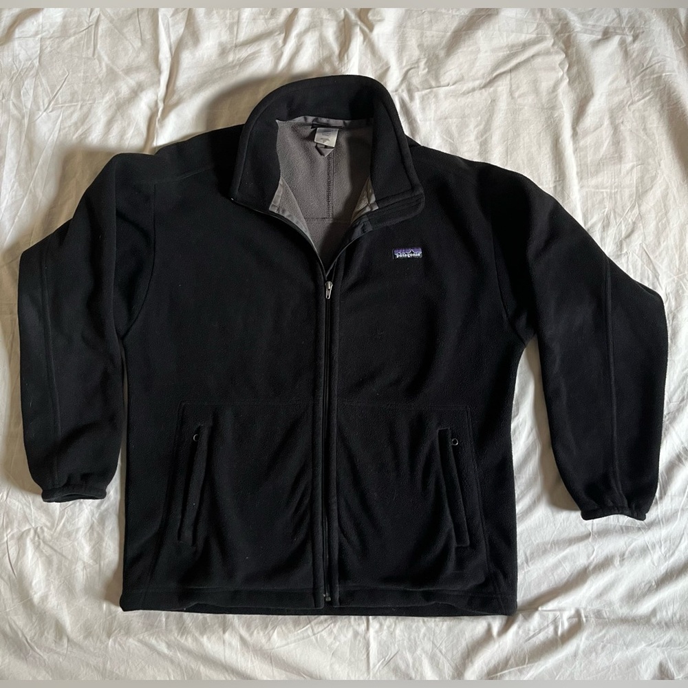 Vintage Patagonia Synchilla Fleece Jacket Men’s L Black Full Zip Colombia Y2K